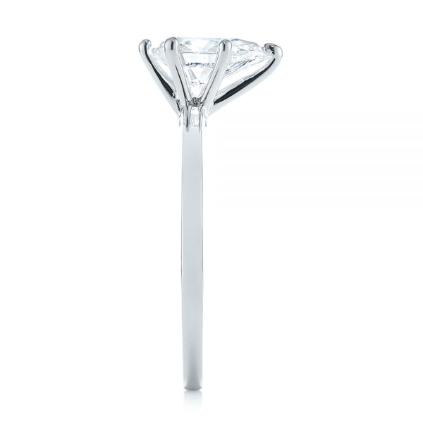 18k White Gold 18k White Gold Custom Pear Shaped Solitaire Diamond Engagement Ring - Side View - 104399