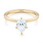 18k Yellow Gold 18k Yellow Gold Custom Pear Shaped Solitaire Diamond Engagement Ring - Flat View -  104399 - Thumbnail