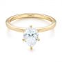 14k Yellow Gold 14k Yellow Gold Custom Pear Shaped Solitaire Diamond Engagement Ring - Flat View -  104399 - Thumbnail
