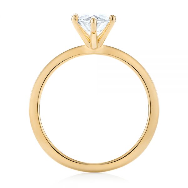 18k Yellow Gold 18k Yellow Gold Custom Pear Shaped Solitaire Diamond Engagement Ring - Front View - 104399