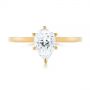 14k Yellow Gold 14k Yellow Gold Custom Pear Shaped Solitaire Diamond Engagement Ring - Top View -  104399 - Thumbnail