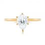 14k Yellow Gold 14k Yellow Gold Custom Pear Shaped Solitaire Diamond Engagement Ring - Top View -  104399 - Thumbnail
