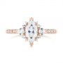 14k Rose Gold Custom Pear And Marquise Diamond Engagement Ring - Top View -  104172 - Thumbnail