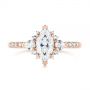 18k Rose Gold 18k Rose Gold Custom Pear And Marquise Diamond Engagement Ring - Top View -  104172 - Thumbnail