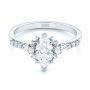 14k White Gold 14k White Gold Custom Pear And Marquise Diamond Engagement Ring - Flat View -  104172 - Thumbnail