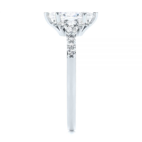  Platinum Platinum Custom Pear And Marquise Diamond Engagement Ring - Side View -  104172