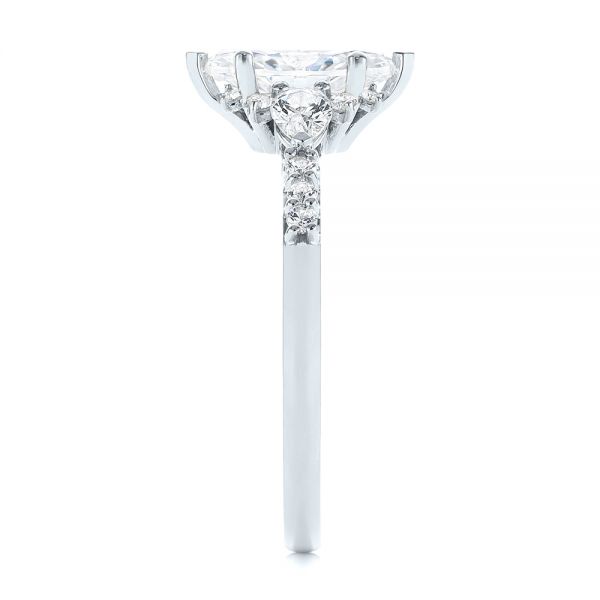 18k White Gold 18k White Gold Custom Pear And Marquise Diamond Engagement Ring - Side View - 104172