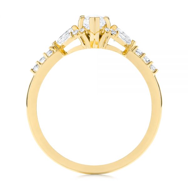 14k Yellow Gold 14k Yellow Gold Custom Pear And Marquise Diamond Engagement Ring - Front View -  104172