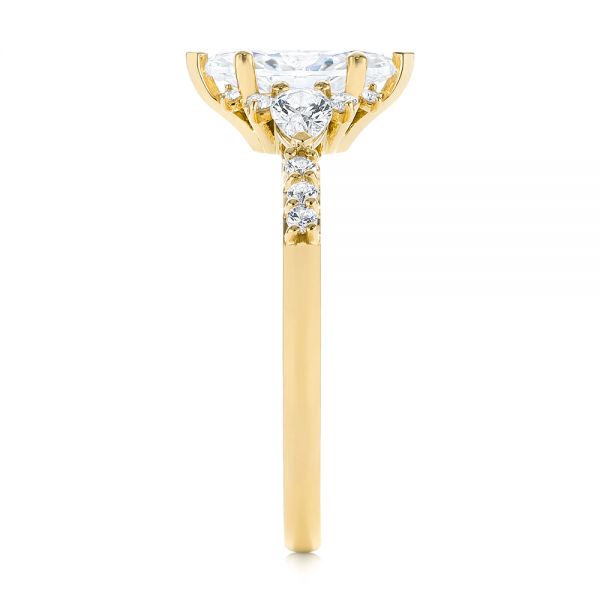14k Yellow Gold 14k Yellow Gold Custom Pear And Marquise Diamond Engagement Ring - Side View - 104172