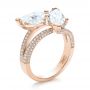 14k Rose Gold 14k Rose Gold Custom Pear And Marquise Shaped Diamond Engagement Ring - Three-Quarter View -  100392 - Thumbnail