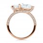 18k Rose Gold 18k Rose Gold Custom Pear And Marquise Shaped Diamond Engagement Ring - Front View -  100392 - Thumbnail