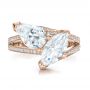 18k Rose Gold 18k Rose Gold Custom Pear And Marquise Shaped Diamond Engagement Ring - Top View -  100392 - Thumbnail