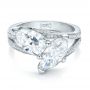  Platinum Custom Pear And Marquise Shaped Diamond Engagement Ring - Flat View -  100392 - Thumbnail