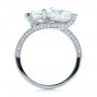  Platinum Custom Pear And Marquise Shaped Diamond Engagement Ring - Front View -  100392 - Thumbnail