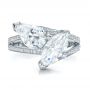  Platinum Custom Pear And Marquise Shaped Diamond Engagement Ring - Top View -  100392 - Thumbnail