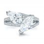 18k White Gold 18k White Gold Custom Pear And Marquise Shaped Diamond Engagement Ring - Top View -  100392 - Thumbnail