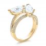 18k Yellow Gold 18k Yellow Gold Custom Pear And Marquise Shaped Diamond Engagement Ring - Three-Quarter View -  100392 - Thumbnail