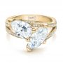 14k Yellow Gold 14k Yellow Gold Custom Pear And Marquise Shaped Diamond Engagement Ring - Flat View -  100392 - Thumbnail