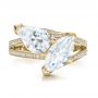 18k Yellow Gold 18k Yellow Gold Custom Pear And Marquise Shaped Diamond Engagement Ring - Top View -  100392 - Thumbnail