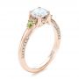 18k Rose Gold 18k Rose Gold Custom Peridot And Diamond Engagement Ring - Three-Quarter View -  100887 - Thumbnail