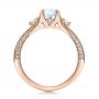 14k Rose Gold 14k Rose Gold Custom Peridot And Diamond Engagement Ring - Front View -  100887 - Thumbnail