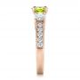 18k Rose Gold 18k Rose Gold Custom Peridot And Diamond Engagement Ring - Side View -  102118 - Thumbnail