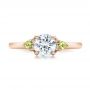 18k Rose Gold 18k Rose Gold Custom Peridot And Diamond Engagement Ring - Top View -  100887 - Thumbnail