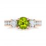 14k Rose Gold 14k Rose Gold Custom Peridot And Diamond Engagement Ring - Top View -  102118 - Thumbnail