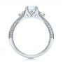14k White Gold 14k White Gold Custom Peridot And Diamond Engagement Ring - Front View -  100887 - Thumbnail