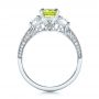14k White Gold Custom Peridot And Diamond Engagement Ring - Front View -  102118 - Thumbnail