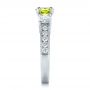 18k White Gold 18k White Gold Custom Peridot And Diamond Engagement Ring - Side View -  102118 - Thumbnail
