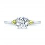 18k White Gold 18k White Gold Custom Peridot And Diamond Engagement Ring - Top View -  100887 - Thumbnail