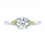  Platinum Custom Peridot And Diamond Engagement Ring - Top View -  100887 - Thumbnail
