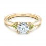 14k Yellow Gold 14k Yellow Gold Custom Peridot And Diamond Engagement Ring - Flat View -  100887 - Thumbnail