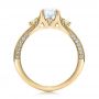 18k Yellow Gold 18k Yellow Gold Custom Peridot And Diamond Engagement Ring - Front View -  100887 - Thumbnail