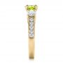 14k Yellow Gold 14k Yellow Gold Custom Peridot And Diamond Engagement Ring - Side View -  102118 - Thumbnail