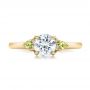18k Yellow Gold 18k Yellow Gold Custom Peridot And Diamond Engagement Ring - Top View -  100887 - Thumbnail