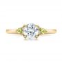 14k Yellow Gold 14k Yellow Gold Custom Peridot And Diamond Engagement Ring - Top View -  100887 - Thumbnail