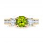 18k Yellow Gold 18k Yellow Gold Custom Peridot And Diamond Engagement Ring - Top View -  102118 - Thumbnail