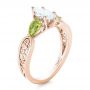 14k Rose Gold Custom Peridot And Marquise Diamond Engagement Ring