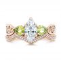 18k Rose Gold 18k Rose Gold Custom Peridot And Marquise Diamond Engagement Ring - Three-Quarter View -  102290 - Thumbnail