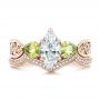 14k Rose Gold 14k Rose Gold Custom Peridot And Marquise Diamond Engagement Ring - Three-Quarter View -  102290 - Thumbnail