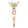 14k Rose Gold 14k Rose Gold Custom Peridot And Marquise Diamond Engagement Ring - Side View -  102290 - Thumbnail