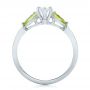  Platinum Custom Peridot And Marquise Diamond Engagement Ring - Front View -  102290 - Thumbnail