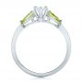 14k White Gold 14k White Gold Custom Peridot And Marquise Diamond Engagement Ring - Front View -  102290 - Thumbnail