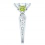  Platinum Custom Peridot And Marquise Diamond Engagement Ring - Side View -  102290 - Thumbnail