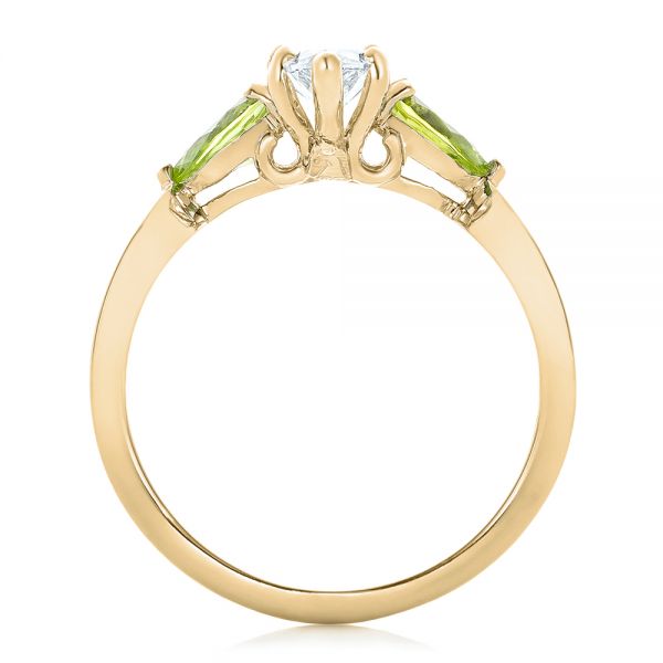 14k Yellow Gold 14k Yellow Gold Custom Peridot And Marquise Diamond Engagement Ring - Front View -  102290