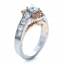  14K Gold Custom Pink Diamond Engagement Ring - Three-Quarter View -  1168 - Thumbnail