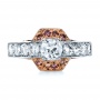  14K Gold Custom Pink Diamond Engagement Ring - Top View -  1168 - Thumbnail