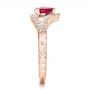 14k Rose Gold 14k Rose Gold Custom Pink Sapphire Engagement Ring - Side View -  100113 - Thumbnail